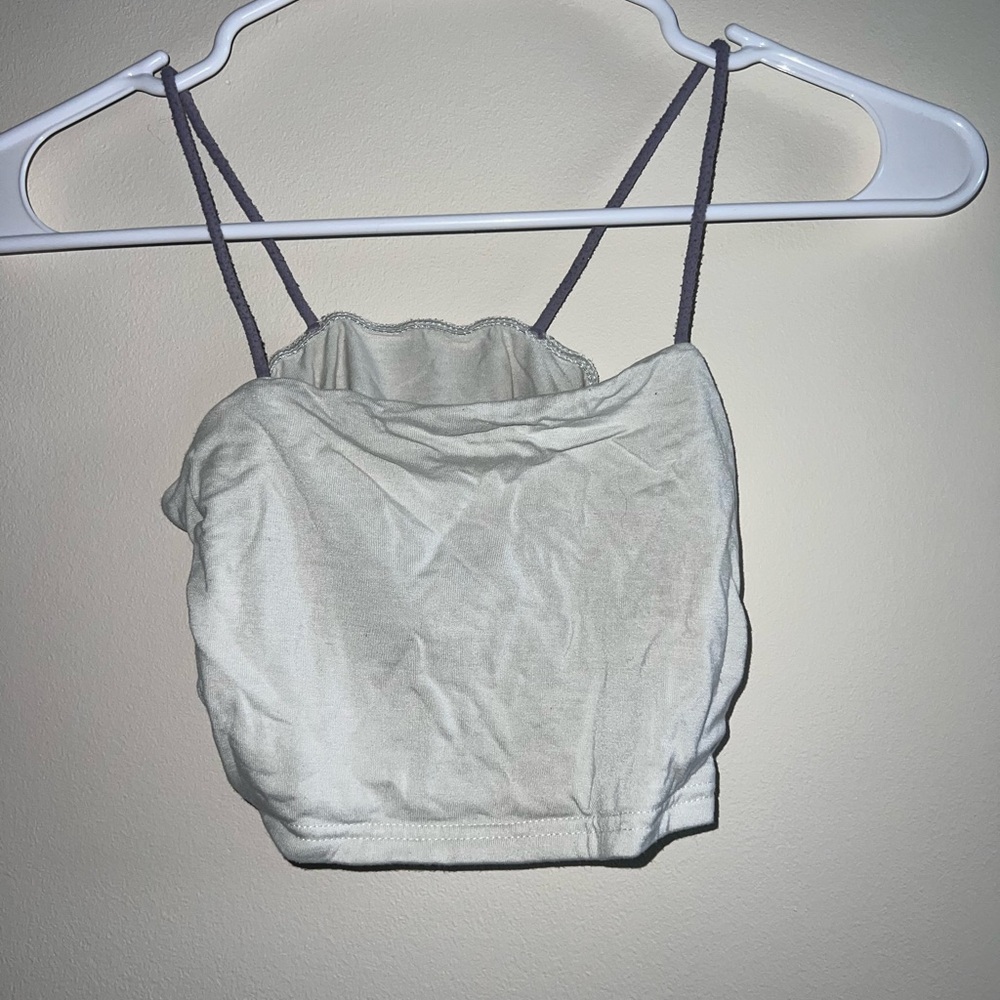 White Camisole with Gray Straps